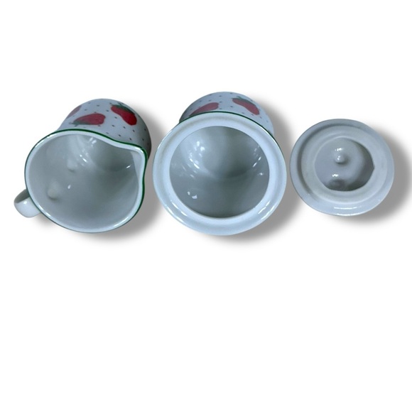 Vintage Rosenthal Netter Strawberry Creamer Sugar Bowl Made in Japan MCM 1960’s - Picture 11 of 16